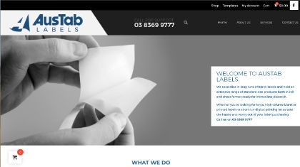Austab Labels Website Screenshot